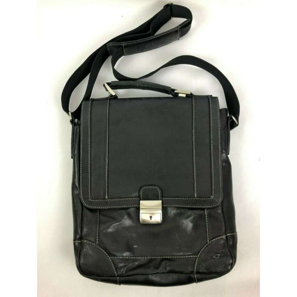 Wilsons Leather Purse Flap Cross Body Black Soft